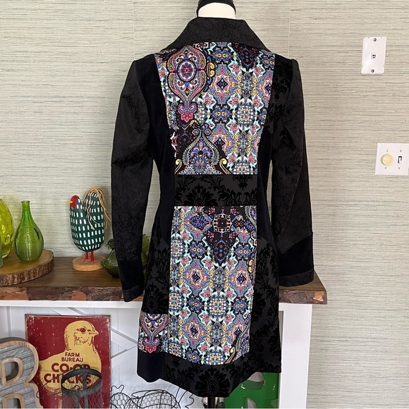 Bny’s Bunny’s Mixed Media Jacket Coat Woman’s Size 40 US M Brocade Velvet Unique - Picture 9 of 10